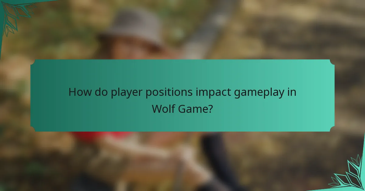 How do player positions impact gameplay in Wolf Game?
