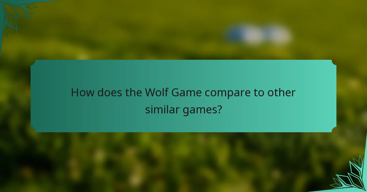 How does the Wolf Game compare to other similar games?