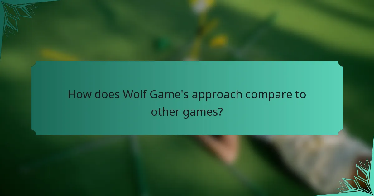 How does Wolf Game's approach compare to other games?