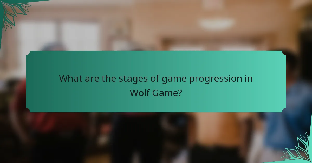 What are the stages of game progression in Wolf Game?