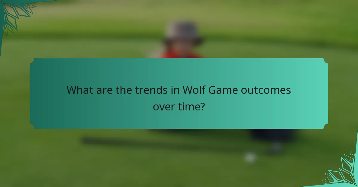 What are the trends in Wolf Game outcomes over time?