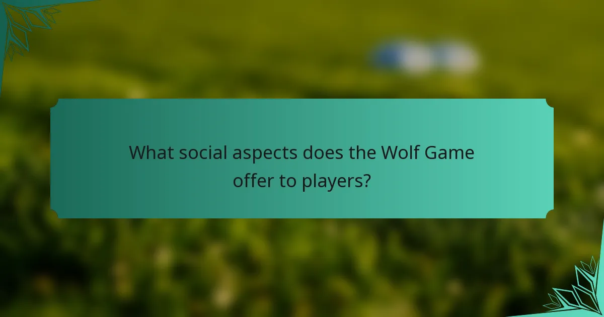 What social aspects does the Wolf Game offer to players?